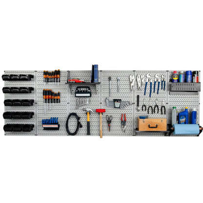 8ft Metal Pegboard Master Workbench Kit - Assorted Pegboard & Accessory Colors