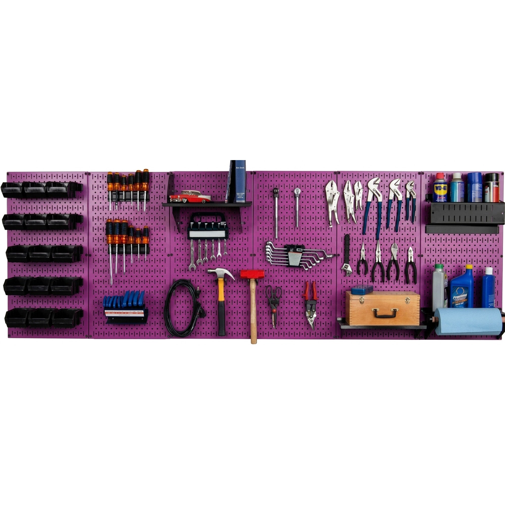 8ft Metal Pegboard Master Workbench Kit - Assorted Pegboard & Accessory Colors