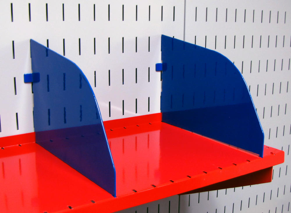 9in Deep Slotted Metal Pegboard Shelf Divider Pair - 10-DV-009
