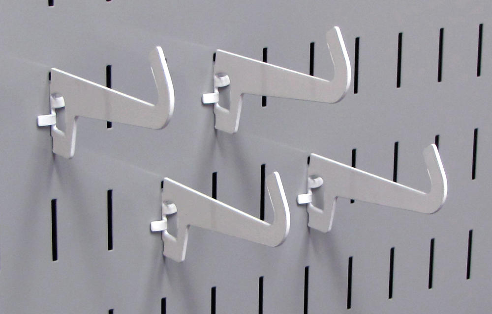 Curved Tip Slotted Pegboard Hook 3-1/2in Reach (4 Pack)