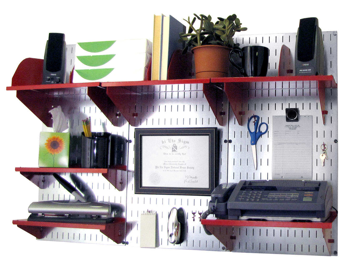 Wall-Mounted Home & Office Wall Organizer Kit - Wall Panels with Accessories