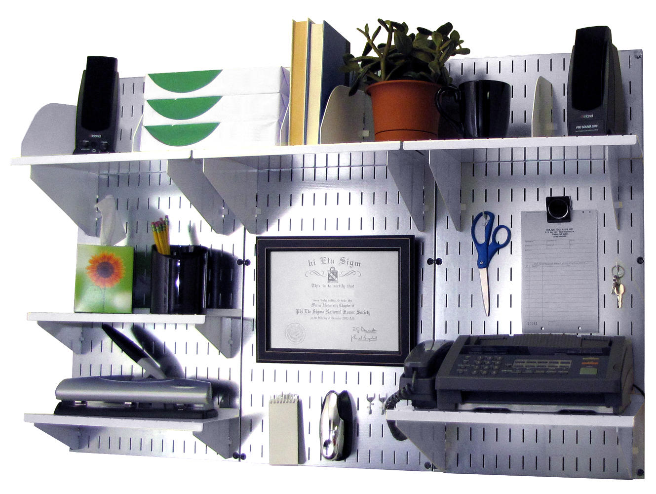 Wall-Mounted Home & Office Wall Organizer Kit - Wall Panels with Accessories