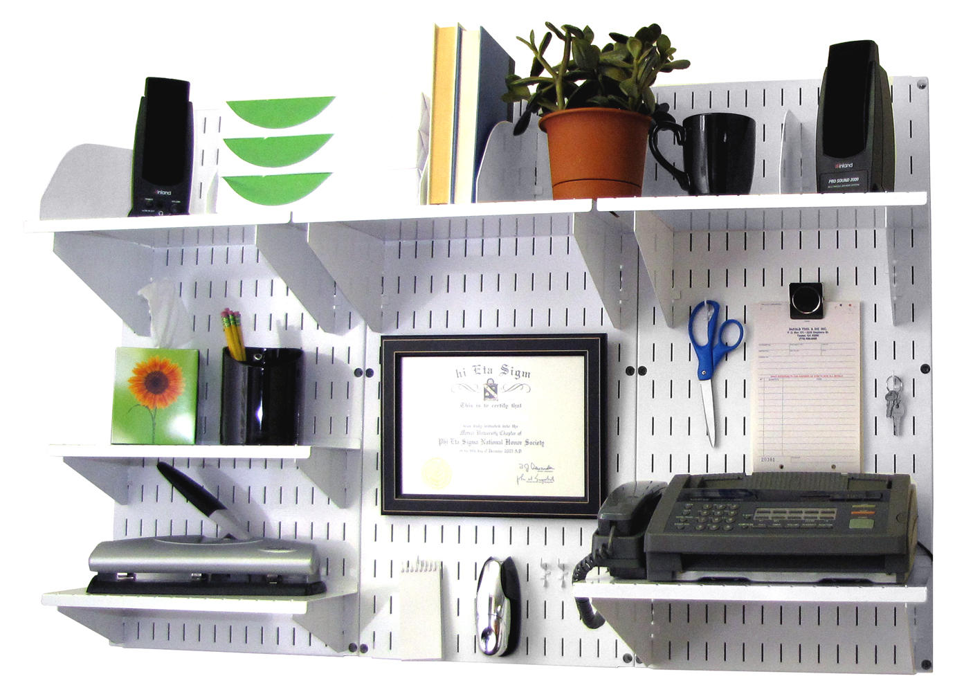 Wall-Mounted Home & Office Wall Organizer Kit - Wall Panels with Accessories