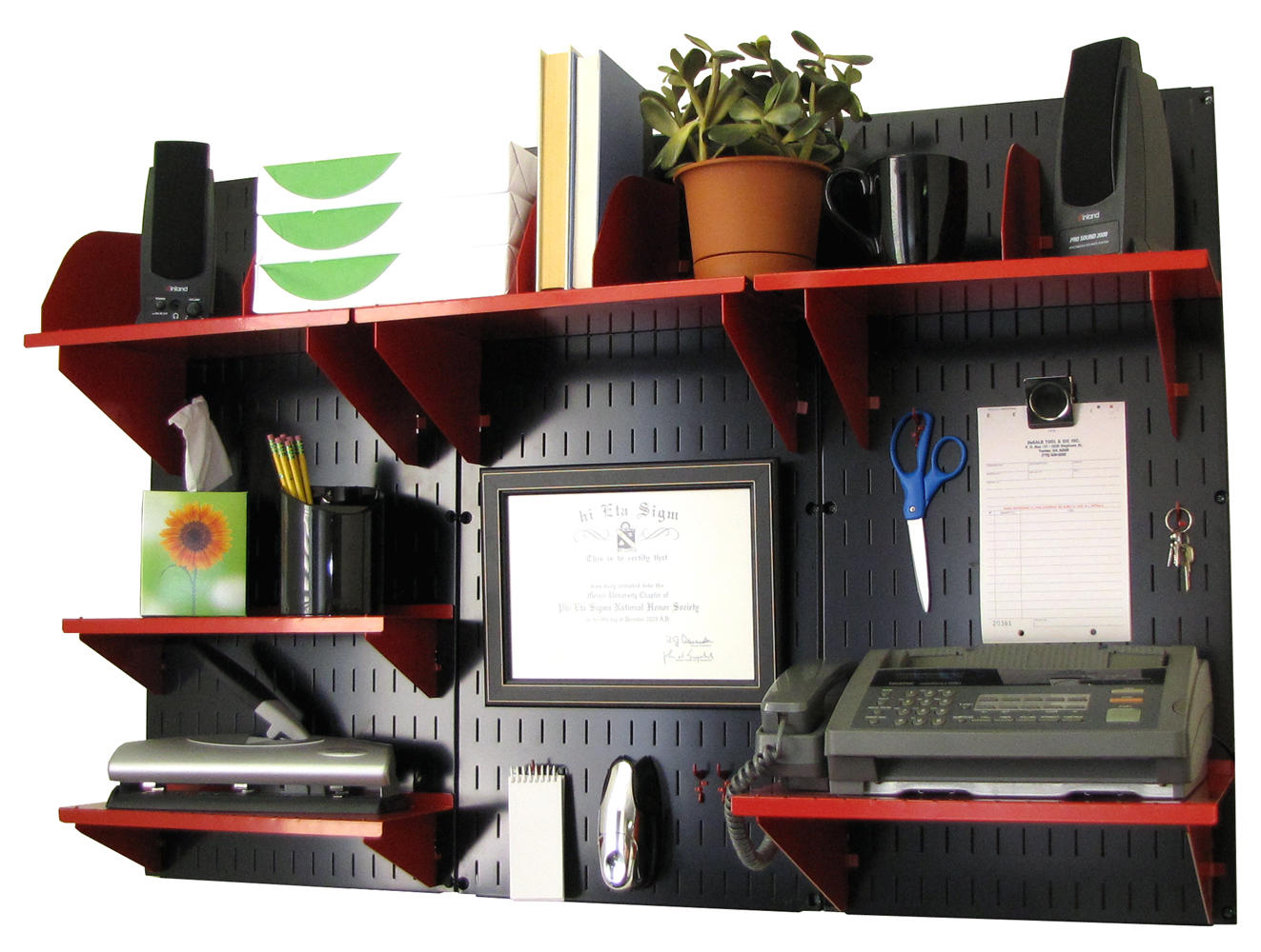 Wall-Mounted Home & Office Wall Organizer Kit - Wall Panels with Accessories