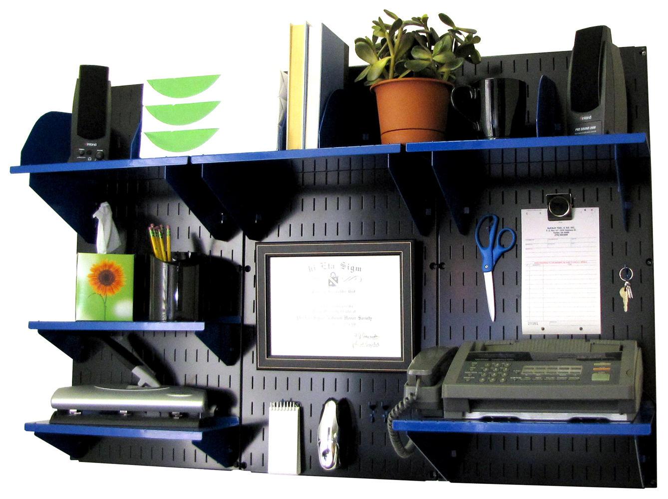 Wall-Mounted Home & Office Wall Organizer Kit - Wall Panels with Accessories