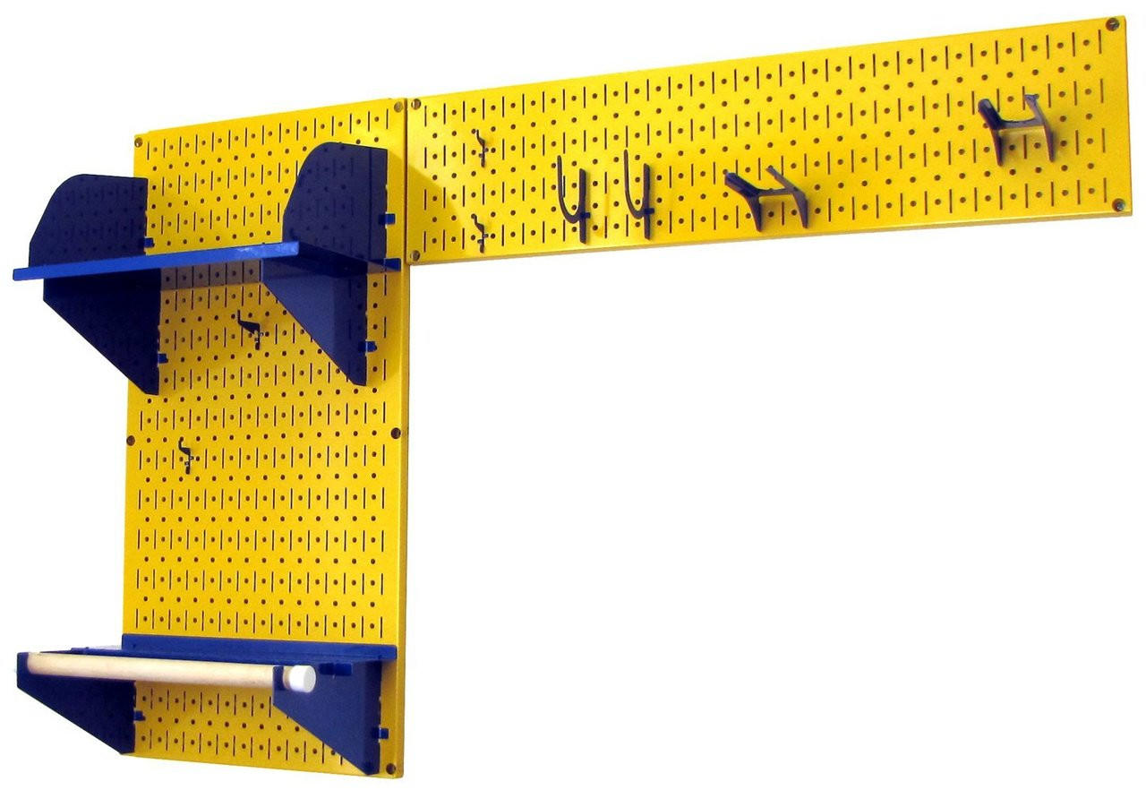 colorful pegboard for garden tools