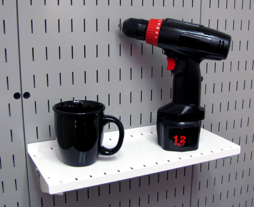 White Pegboard Shelf