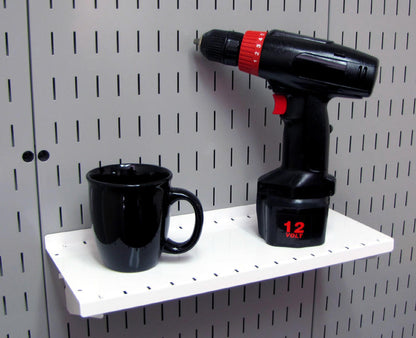 White Pegboard Shelf