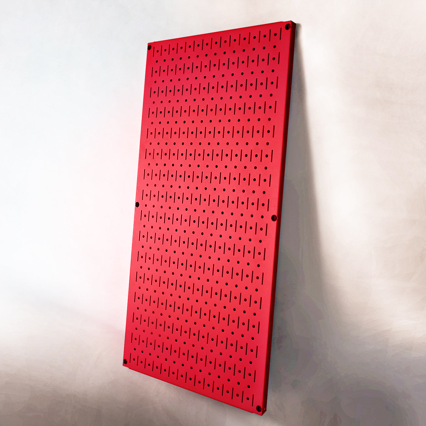 Signature Series Coral Red Textured Matte Metal Pegboard Panel