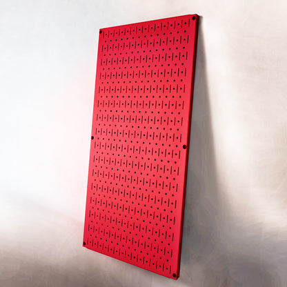 Signature Series Coral Red Textured Matte Metal Pegboard Panel