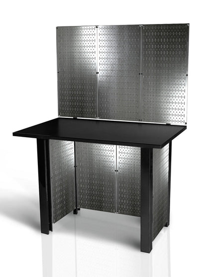 Galvanized Steel Pegboard Workstation Workbench