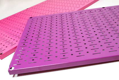 Purple Pegboard Next to Pink Pegboard