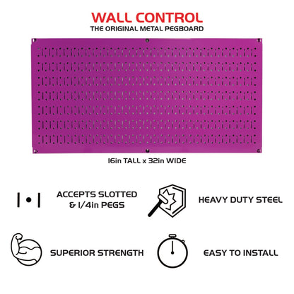 Info for the Original Metal Pegboard Panel Features - Purple