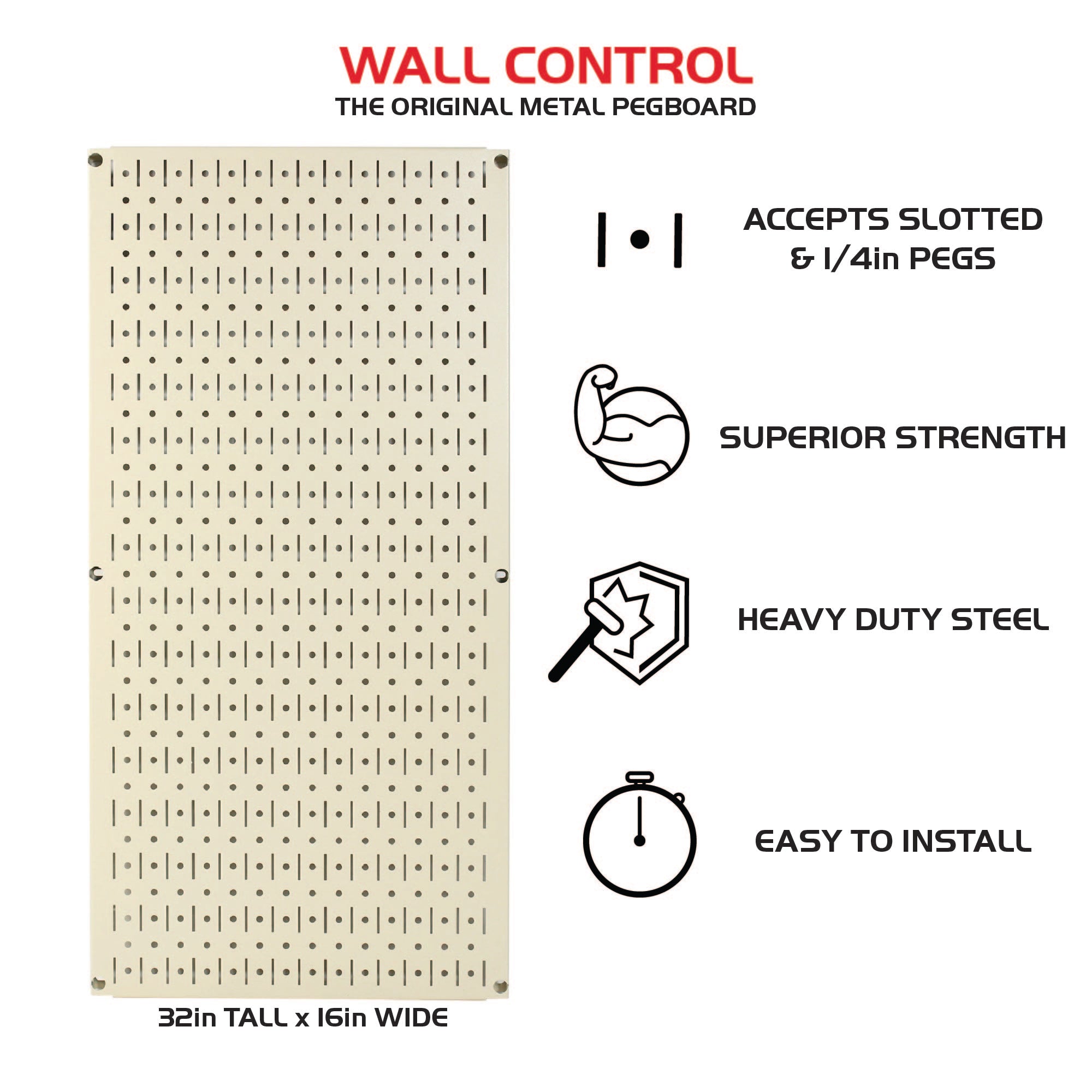 Matte Peg Board Panel Features