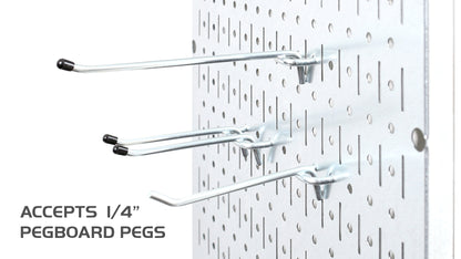 Wall Control Premium Steel Pegboard Kit - Black Pegboard with Hooks