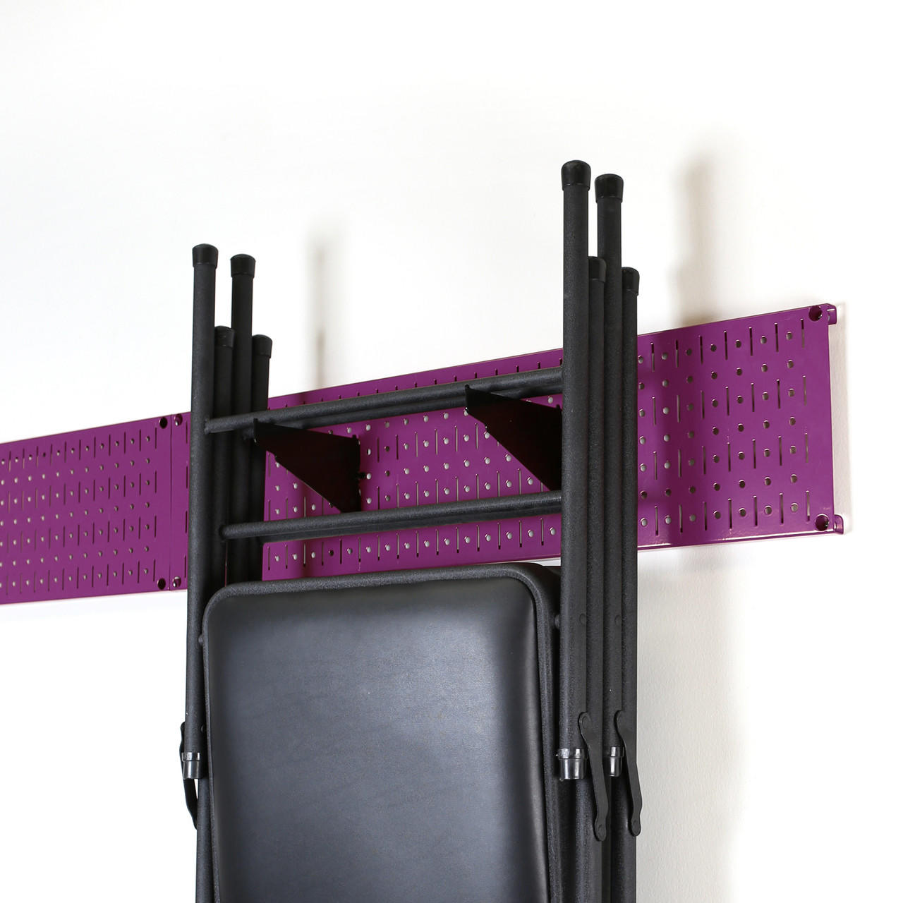 Painted Purple Pegboard Storage Rack
