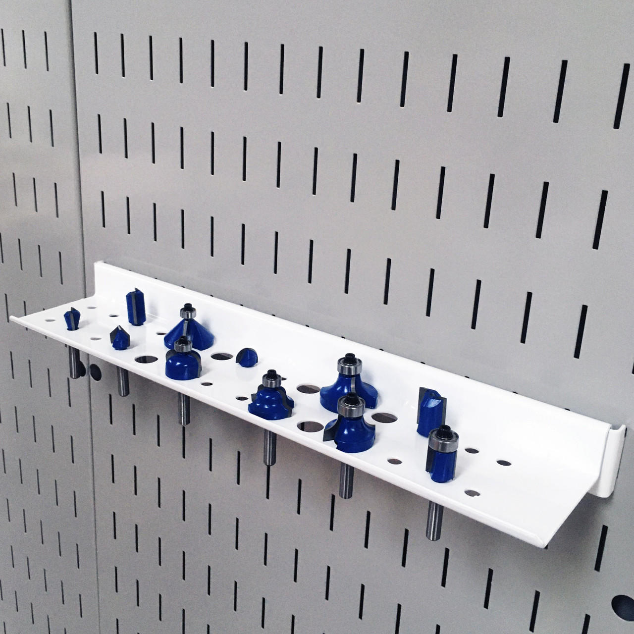 White Router Bit Hanger