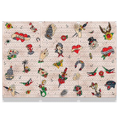 Tattoo Pattern Custom Wall Storage Organizer Pegboards