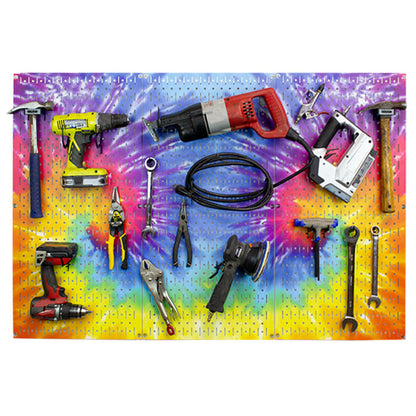 Tie Dye Peg Board Organizer Functional Wall Art