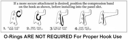 O-Rings on Wall Control Pegboard Hooks