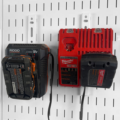 Slotted Pegboard Power Charger Mounts