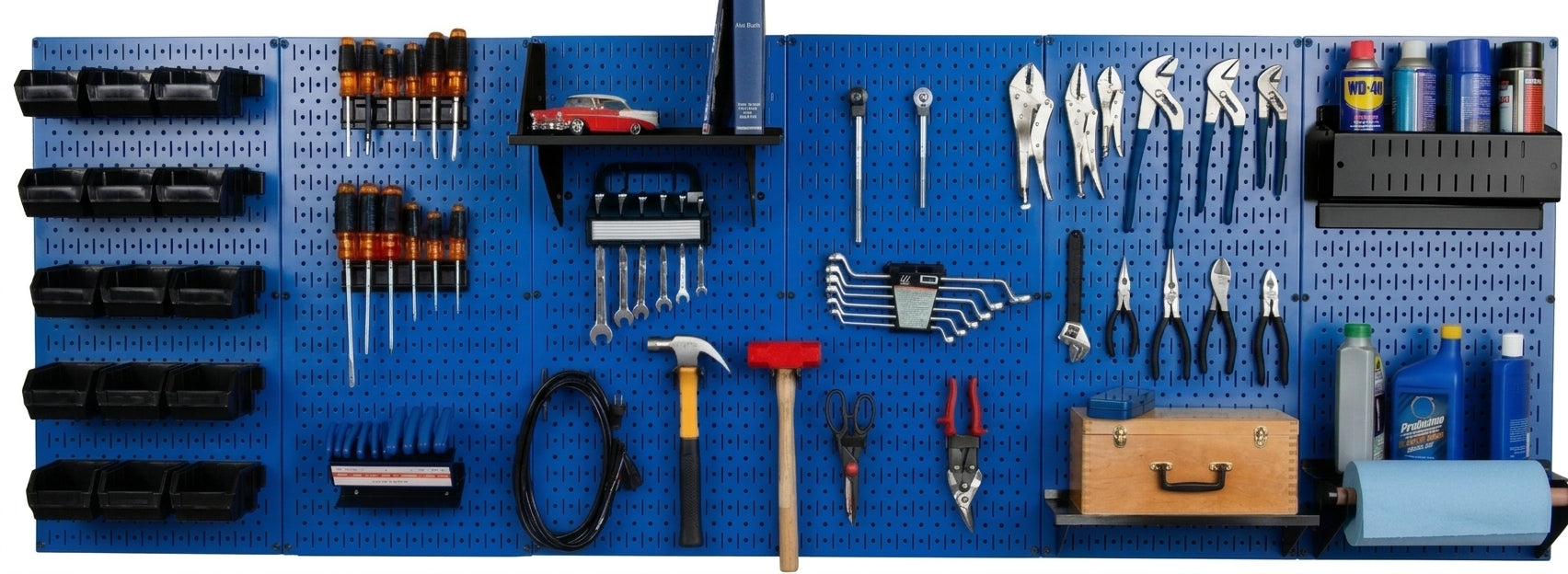8ft Metal Pegboard Master Workbench Kit - Assorted Pegboard & Accessory Colors