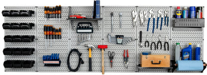 8ft Metal Pegboard Master Workbench Kit - Assorted Pegboard & Accessory Colors
