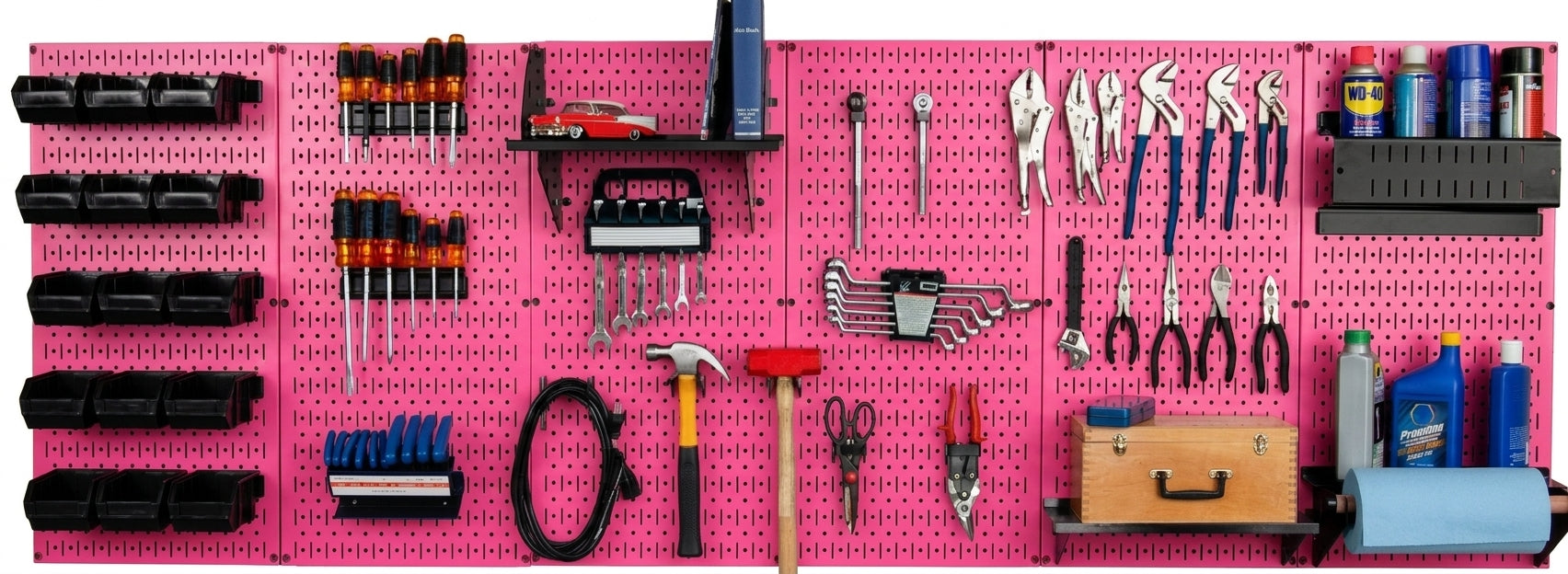 8ft Metal Pegboard Master Workbench Kit - Assorted Pegboard & Accessory Colors