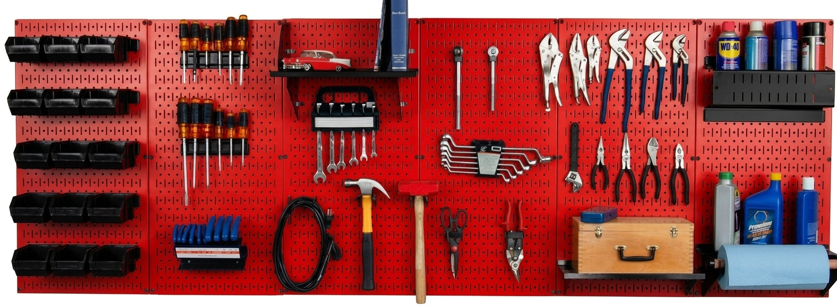 8ft Metal Pegboard Master Workbench Kit - Assorted Pegboard & Accessory Colors