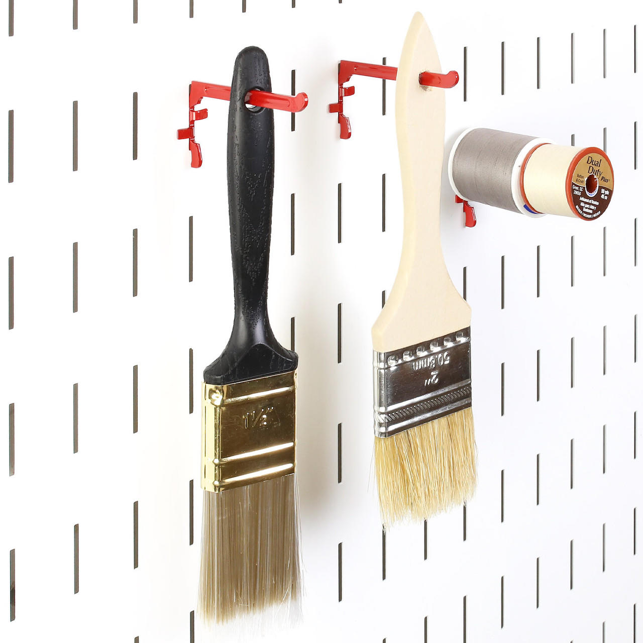 Narrow Peg Hooks for Paint Brushes and Thread Spools