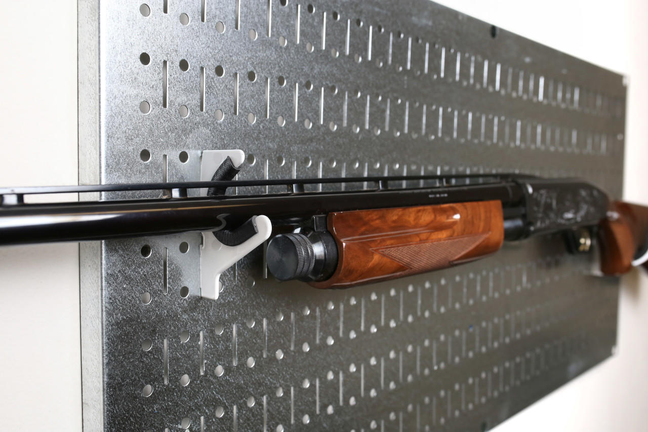 Rubber Coated Pegboard Hooks for Gun Storage
