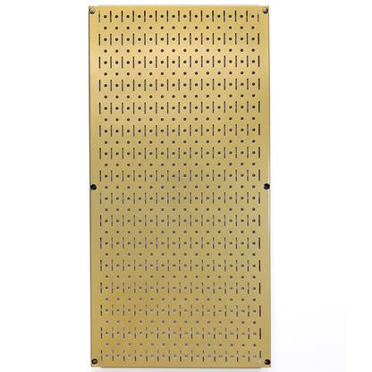 Single Wall Control gold metal pegboard panel for wall organization and tool storage, vertical orientation.
