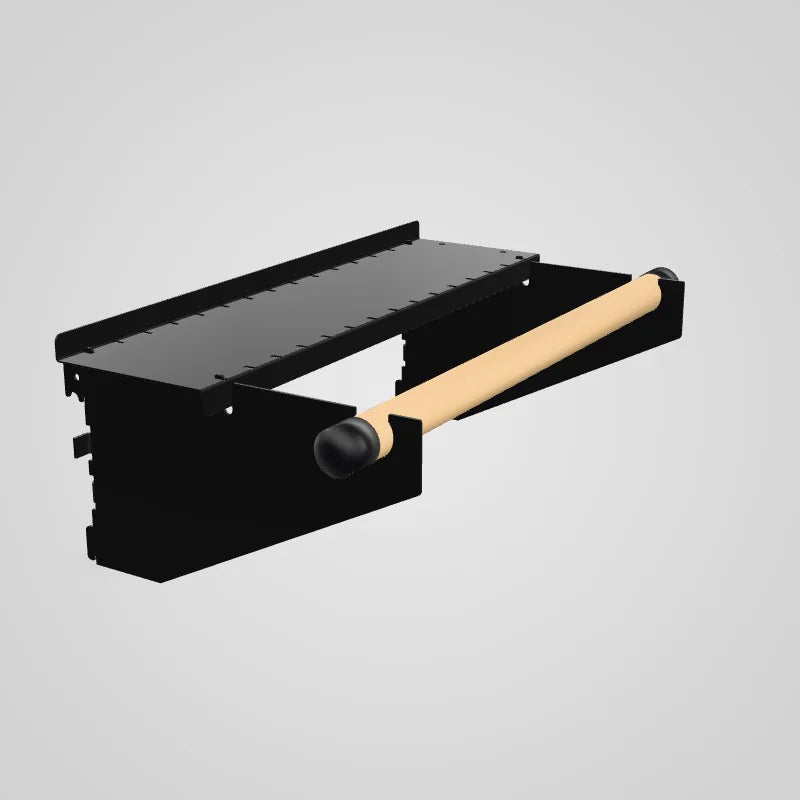 Slotted Metal Pegboard Paper Towel Holder and Dowel Rod 4in Shelf Assembly - ASM-HS-1694 - 3D preview