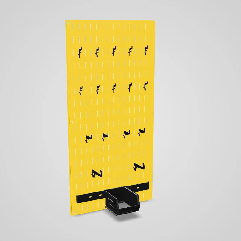 Wall Organizer Great for Jewelry or Tool Wall Storage - Wall Mounted Slotted Only Organizer Panel with Hooks - 3D preview