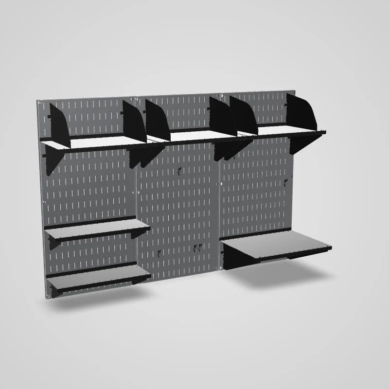 Wall-Mounted Home & Office Wall Organizer Kit - Wall Panels with Accessories - 3D preview