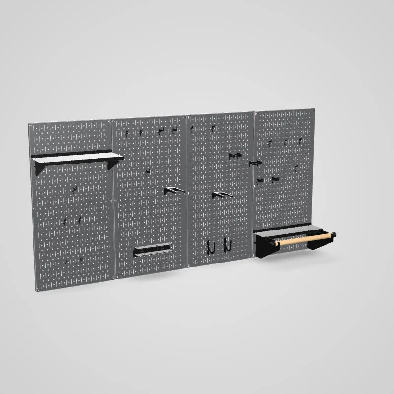 Pro-Grade Pegboard Organizer Kit - Galvanized Pegboard with Accessories - 3D preview