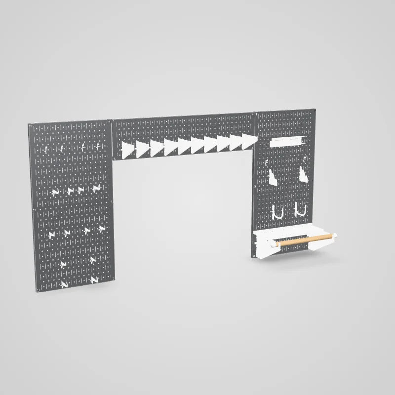 Lazy Guy DIY Maker Woodworking Tool Storage Organizer Set - Metal Pegboard with Accessories - 3D preview