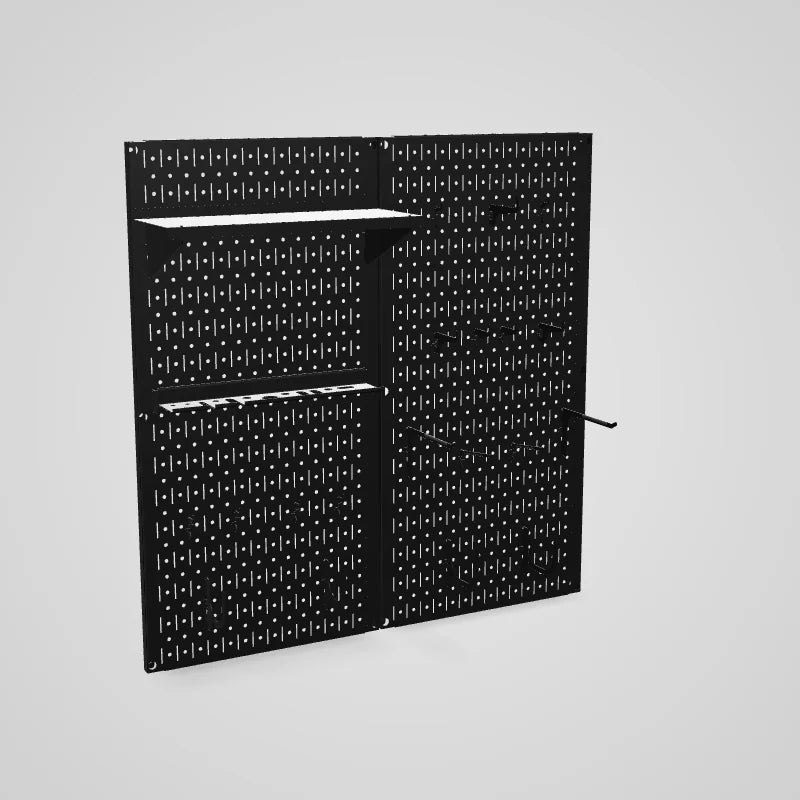 Wall Control Premium Steel Pegboard Kit - Black Pegboard with Hooks - 3D preview
