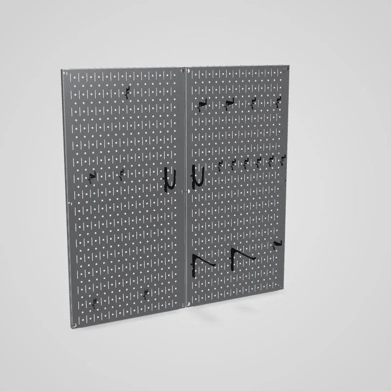Metal Pegboard Tool Organizer Starter Kit - Metallic Pegboard with Hooks - 3D preview