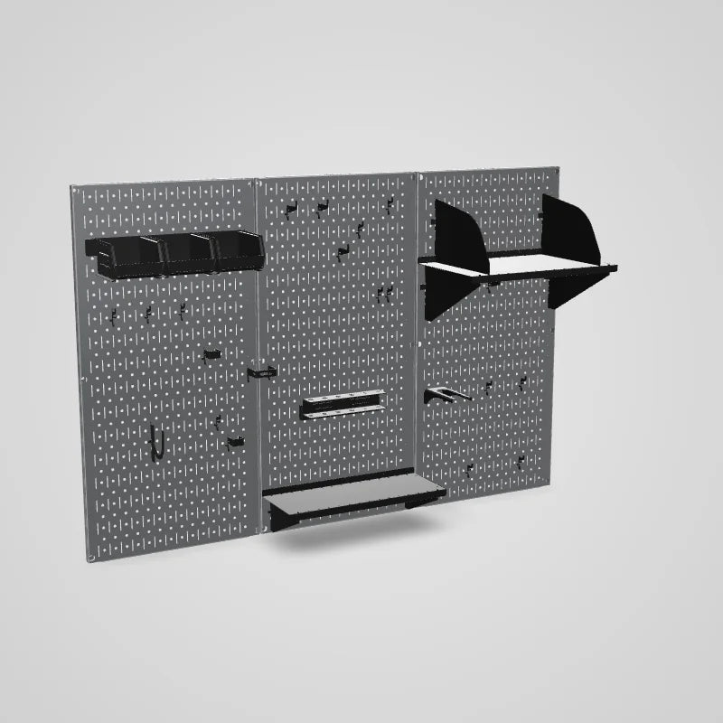4ft Metal Pegboard Premium Tool Storage Kit - Toolboard with Hooks - 3D preview