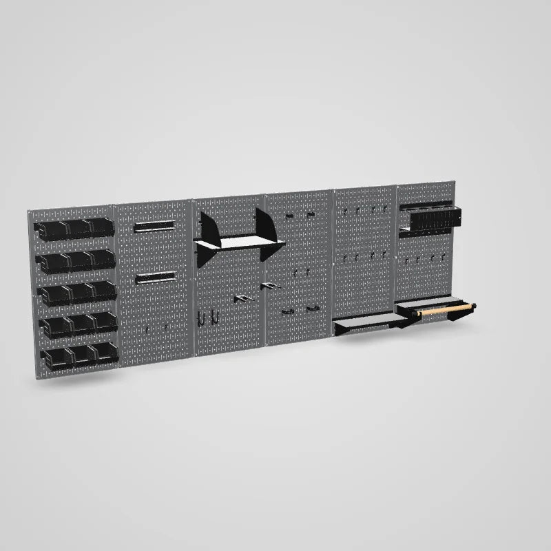 8ft Metal Pegboard Master Workbench Kit - Assorted Pegboard & Accessory Colors - 3D preview
